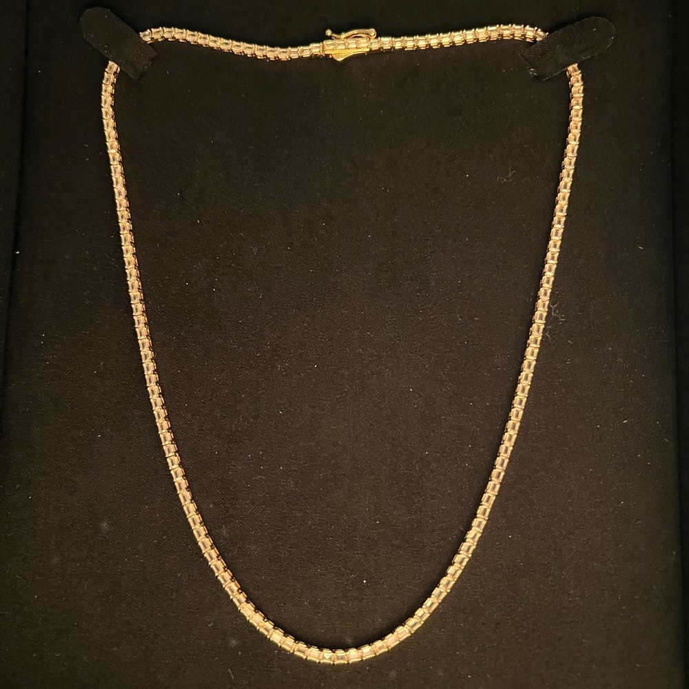 Aurate 	Lab Grown White Sapphire Horizontal Baguette Tennis Necklace new $580 - Picture 5 of 6
